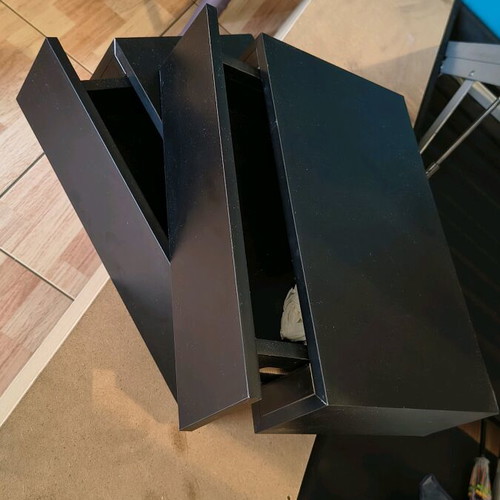 Wall-mounted nightstands used, mini black, 39.7x23.3x9.7 cm