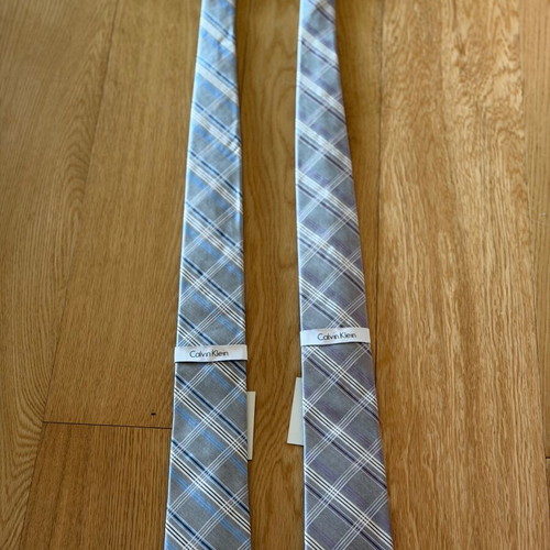 Calvin Klein ties 100% silk new, gray and blue