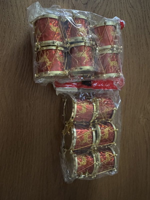 Christmas drums set of 12, two sets of 6