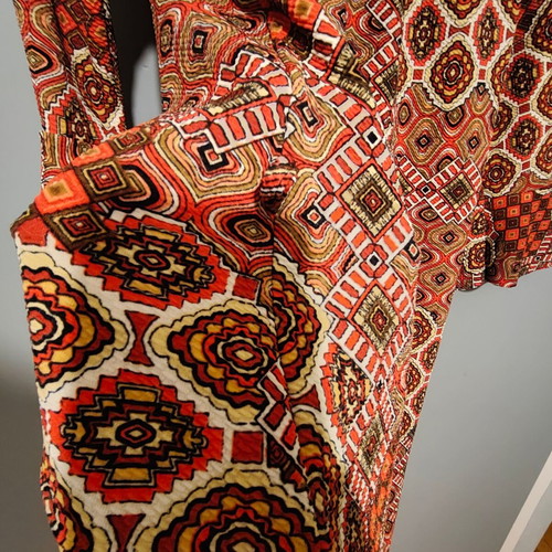 Tunic mini dress in red brown shades new