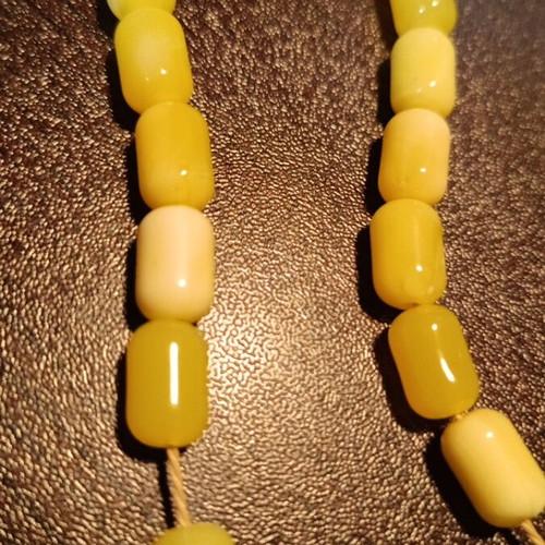 Komboloi made of pressed royal amber with silver Arabic tassel, new