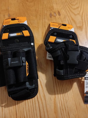 Though Built drill holster and 6-pocket tool pouch with Clip Tech