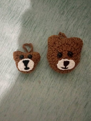 Handmade keychains mom with child white and brown new
