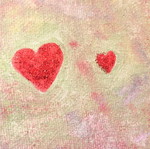 Children's canvas new painted with tempera