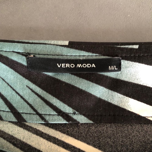 Boxy dress Vero Moda used, black with Japanese patterns M/L