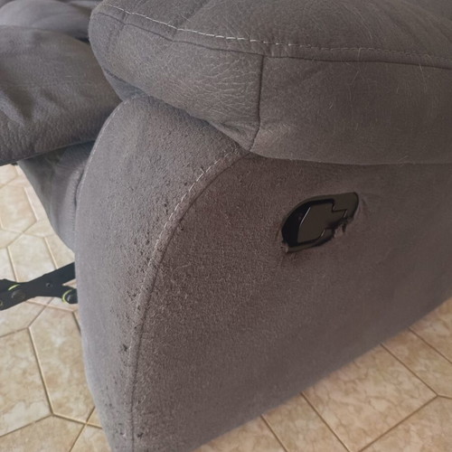Three-seater sofa and armchair used