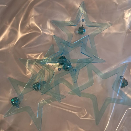 Decorative star garland with fishing line, about one meter