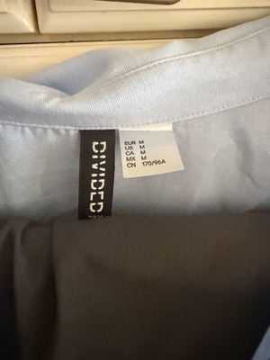 H&M Light Blue Oversized Shirt with Shoulder Pads, Like New