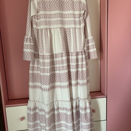 Boho dress white-pink like new, one size M-L