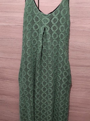 Women's knitted dress used with pockets green size S
