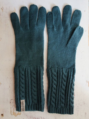 Attrattivo long gloves like new, petrol color, 36cm