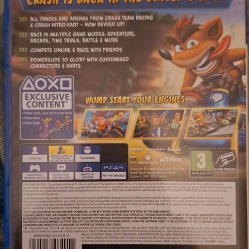Crash Team Racing Nitro Fueled PS4 game like new