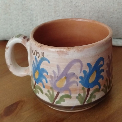 Vintage handmade ceramic cup “Dionysia” like new