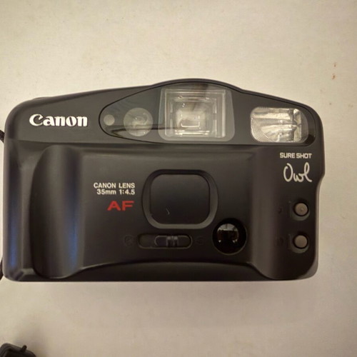 Canon Sure Shot Owl 35mm camera with case used