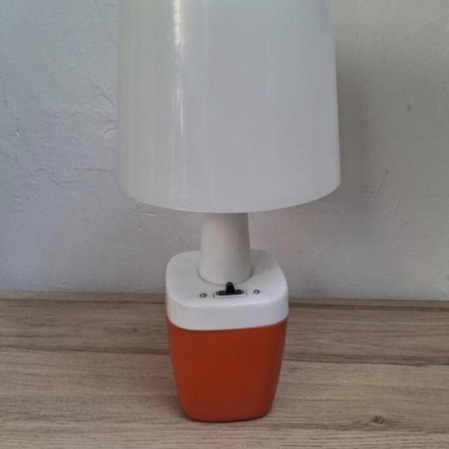 Vintage orange camping lamp