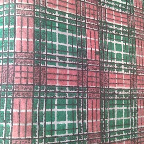 Vintage cotton fabric 60s checked with vibrant colors