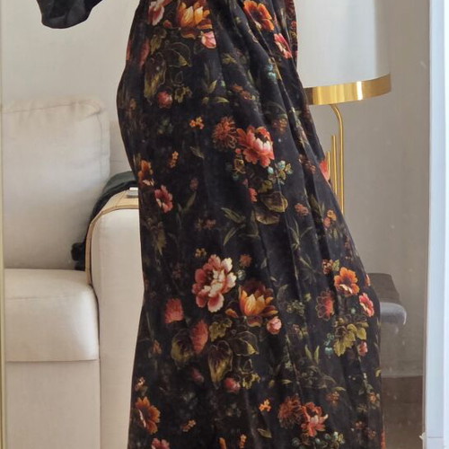 Finery Floral Print Maxi Jumpsuit like new, colorful, sheer sleeves