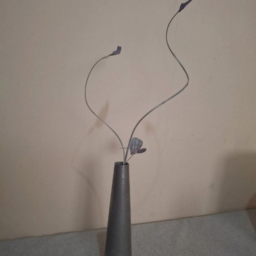 Grey decorative vase, 23cm height