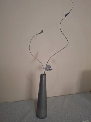 Grey decorative vase, 23cm height