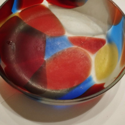Stained glass bowl used, antique