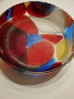 Stained glass bowl used, antique