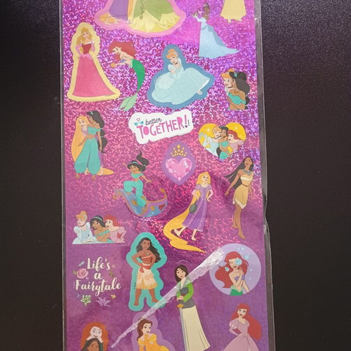 Disney Princess embossed and metallic stickers new