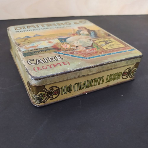 Dimitrino 1910s cigarette tin box, art nouveau style