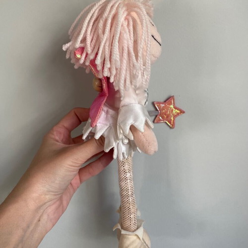 Jellycat Jingle Fairy plush toy pre-owned, 30-31 cm, white and pink