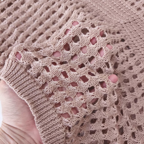 Knitted blouse dress new, pink beige powder shade, versatile beachwear