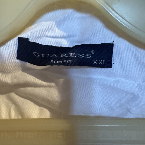 Cotton button shirt Guaress slim fit used, white, XXL