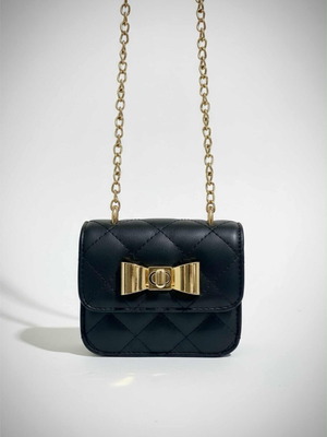 Quilted crossbody bag Claire's like new, black with gold chain