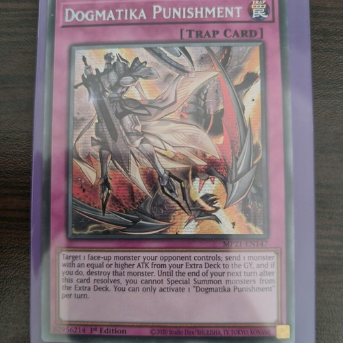 Yu-Gi-Oh Dogmatika Punishment Secret Rare card like new