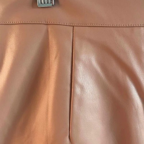 Leather pencil skirt size S like new, pink beige