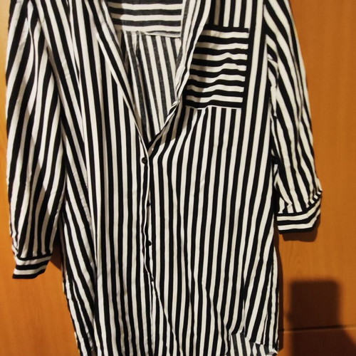 Long striped shirt black and white size L/XL like new