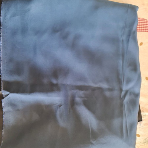 Blue satin fabric for dress like new, 2.46 × 1 meter