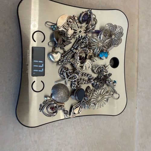 Silver earrings and pins used with 925 hallmark
