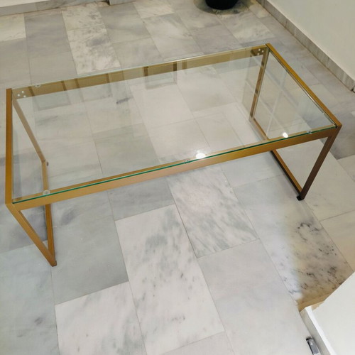 Rectangular coffee table gold like new 110x46.5x52.5 cm