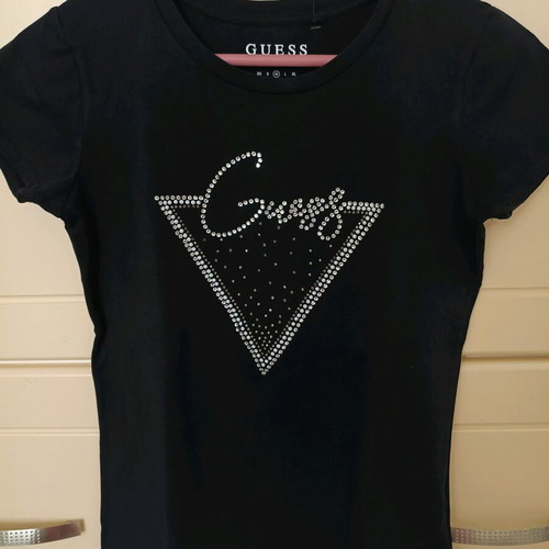 Guess women's black short-sleeve blouse like new size M