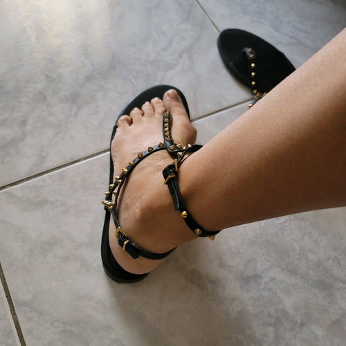 Zara sandals size 41 like new, black with gold studs