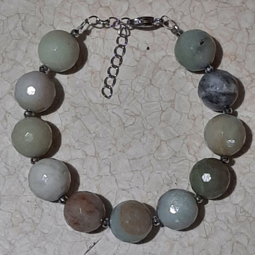 Bracelet with amazonite, multi, hematite and steel new