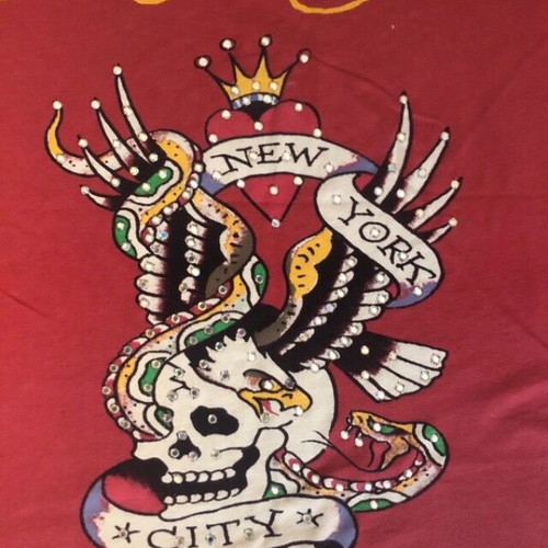 Ed Hardy women's tshirt collectible like new, red size M