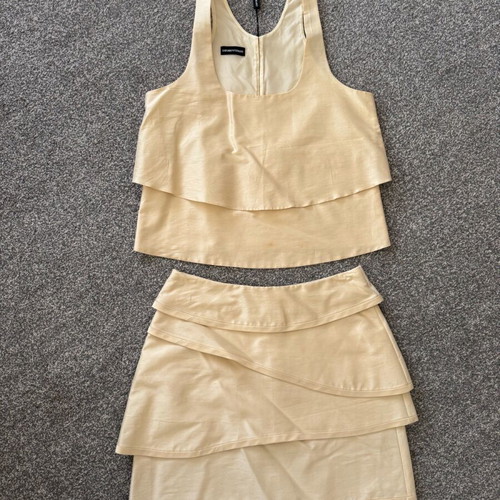 Emporio Armani beige top and skirt set like new size 38