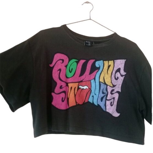 Rolling Stones crop tshirt Bershka used
