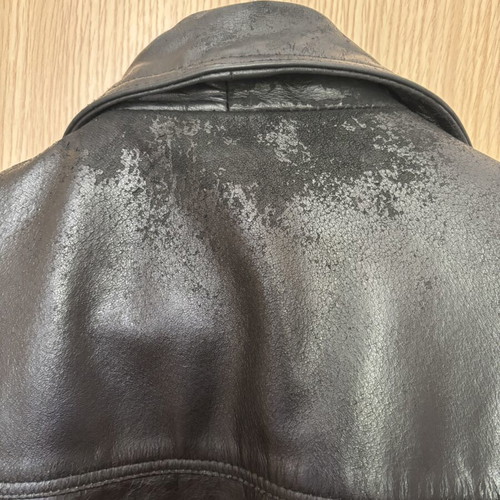 Vintage black leather jacket used, size XXL