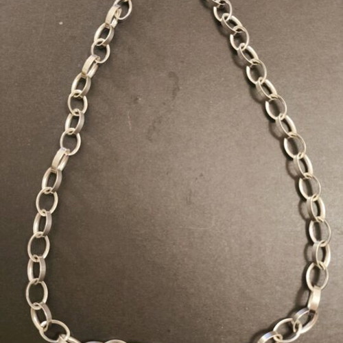 Silver 925 solid chain platinum plated 49cm like new