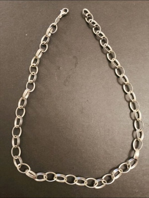 Silver 925 solid chain platinum plated 49cm like new