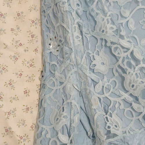 Charly blue set with lace and embroidered designs like new