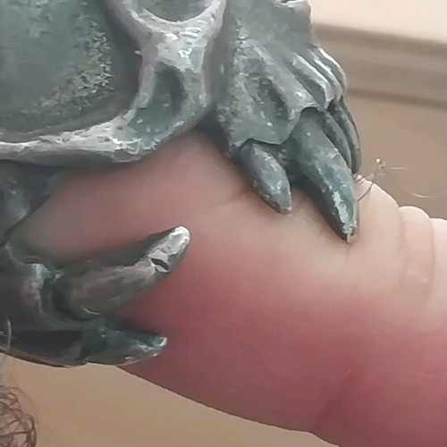 England Alchemy ring used, carved gray silver color