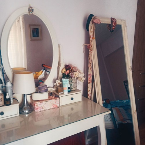 Boudoir vanity with full-length mirror vintage style, like new