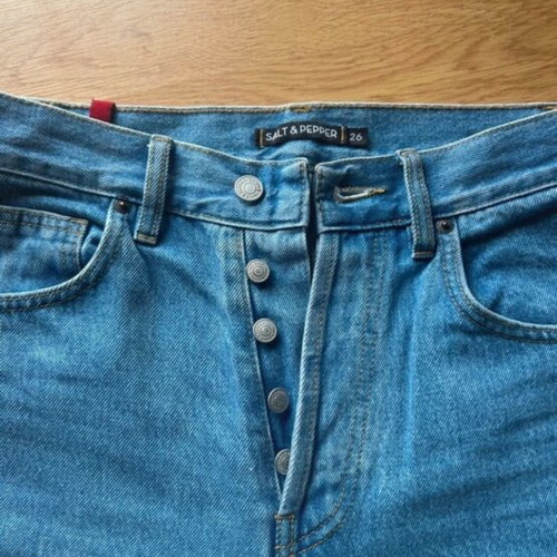Salt & Pepper jeans like new with cutouts, size S 36 8, blue